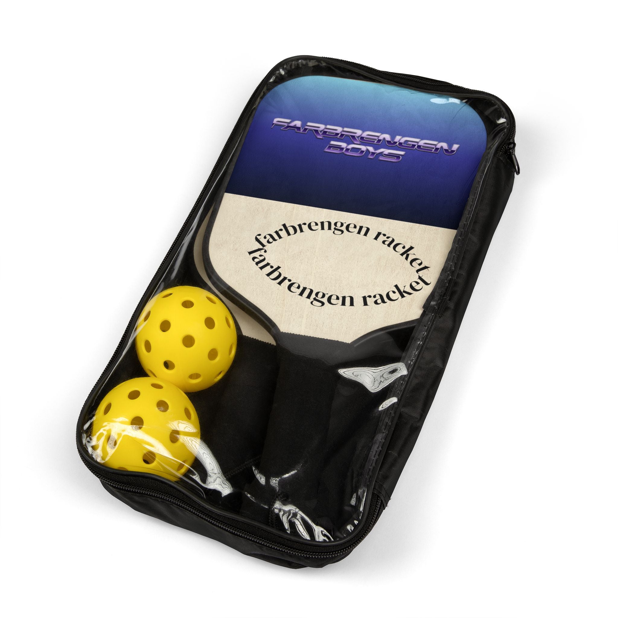 Pickleball Paddles & Balls Set — Retro Gradient 'Carrington Cove' Design