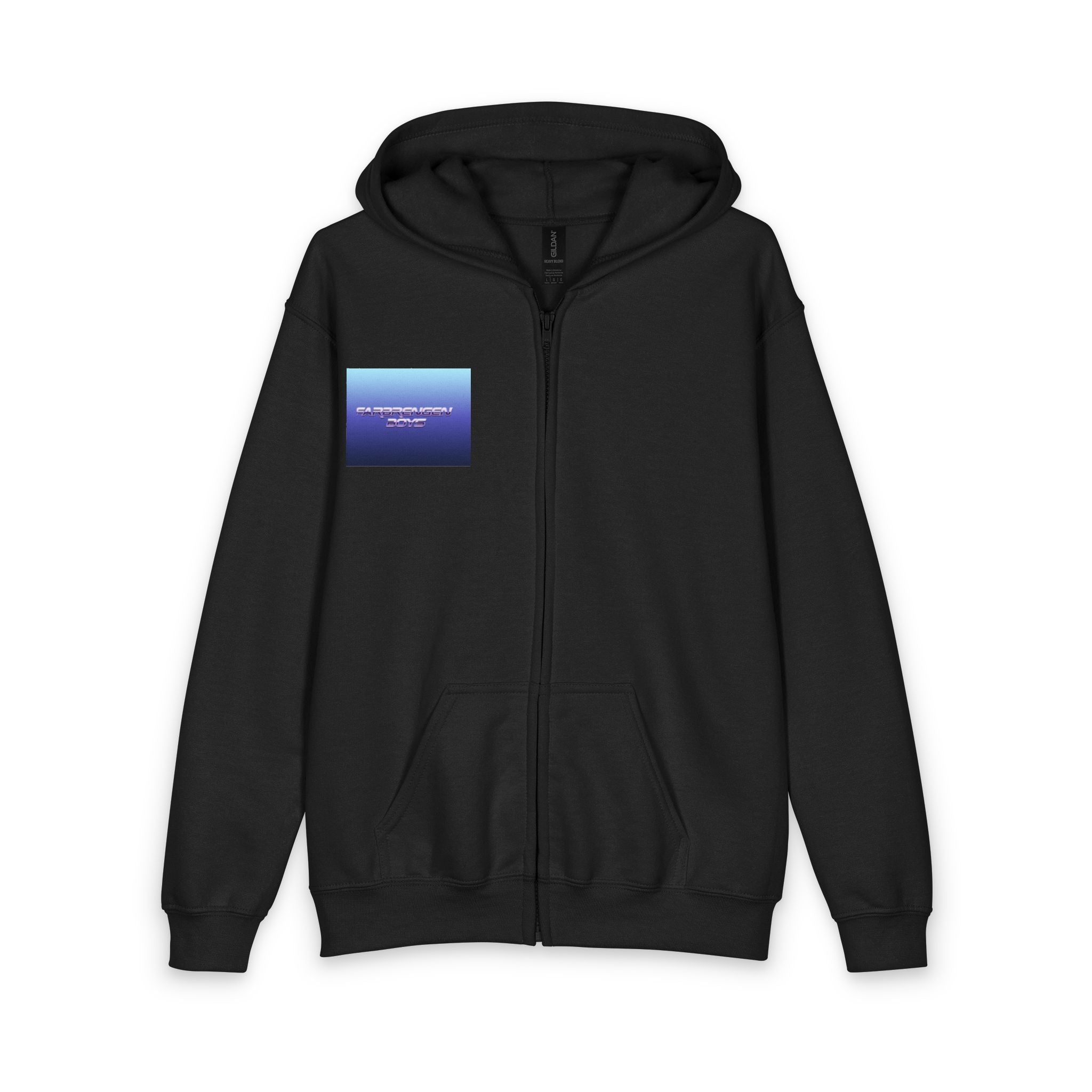 Youth Zip Hoodie with 'Breathe In, Breathe Out' Calm Gradient Pocket Design