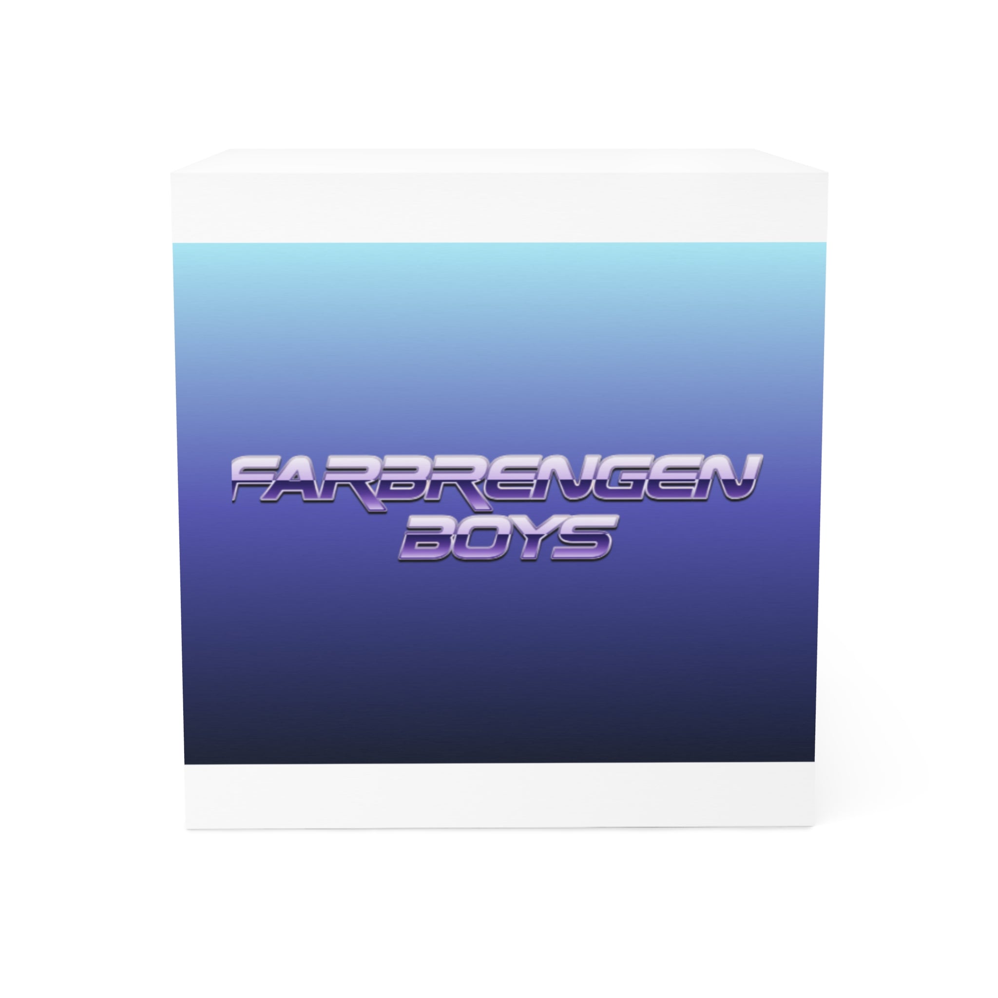 Retro Gradient Note Cube — "Farbrenogen Boys" Sticky Memo Block