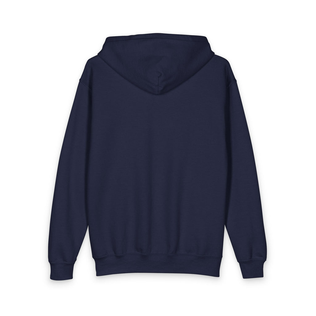 Youth Zip Hoodie with 'Breathe In, Breathe Out' Calm Gradient Pocket Design