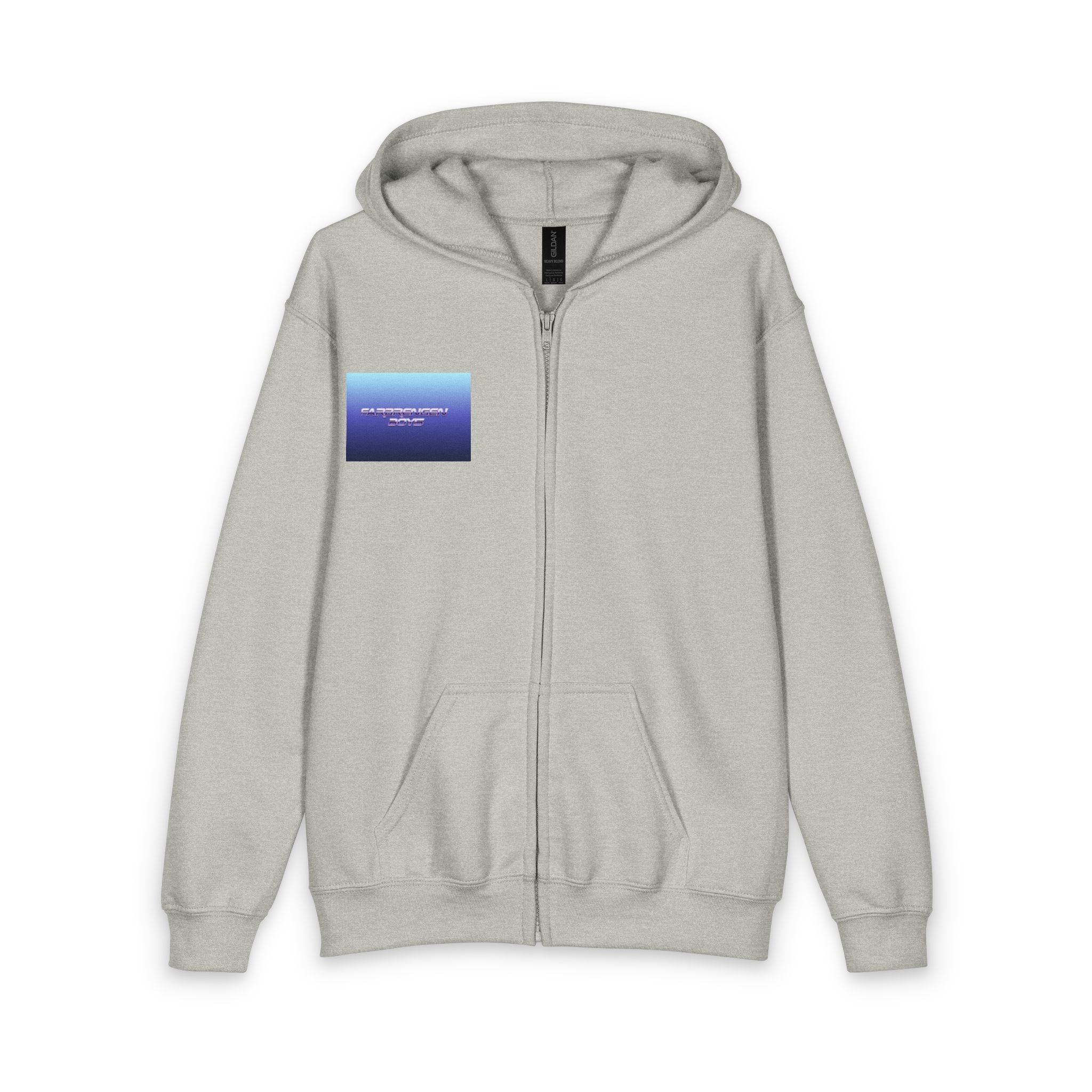 Youth Zip Hoodie with 'Breathe In, Breathe Out' Calm Gradient Pocket Design